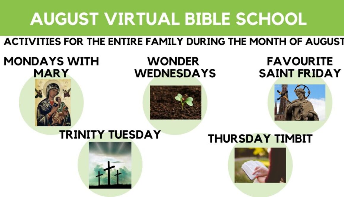 August Virtual Bible School Schedule